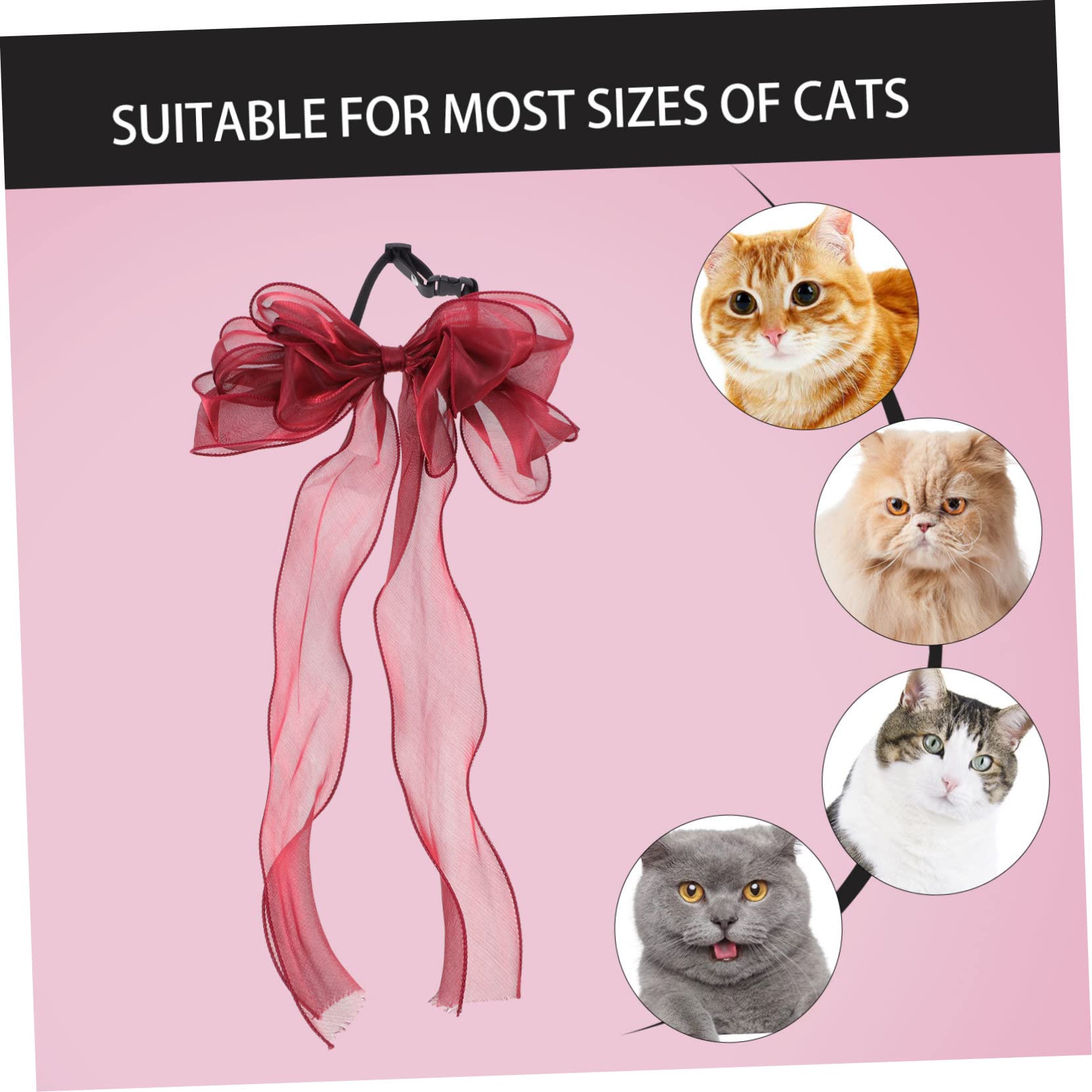 Happyyami Collier Réglable pour Chat Et Chien avec Nœud Décoratif Accessoire Adorable pour Fête Et Séance Photo
