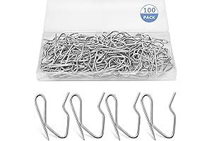 Metal Curtain Hooks for Drapes, 100 PCS Stainless Steel Drapery Hooks Pins for Curtains