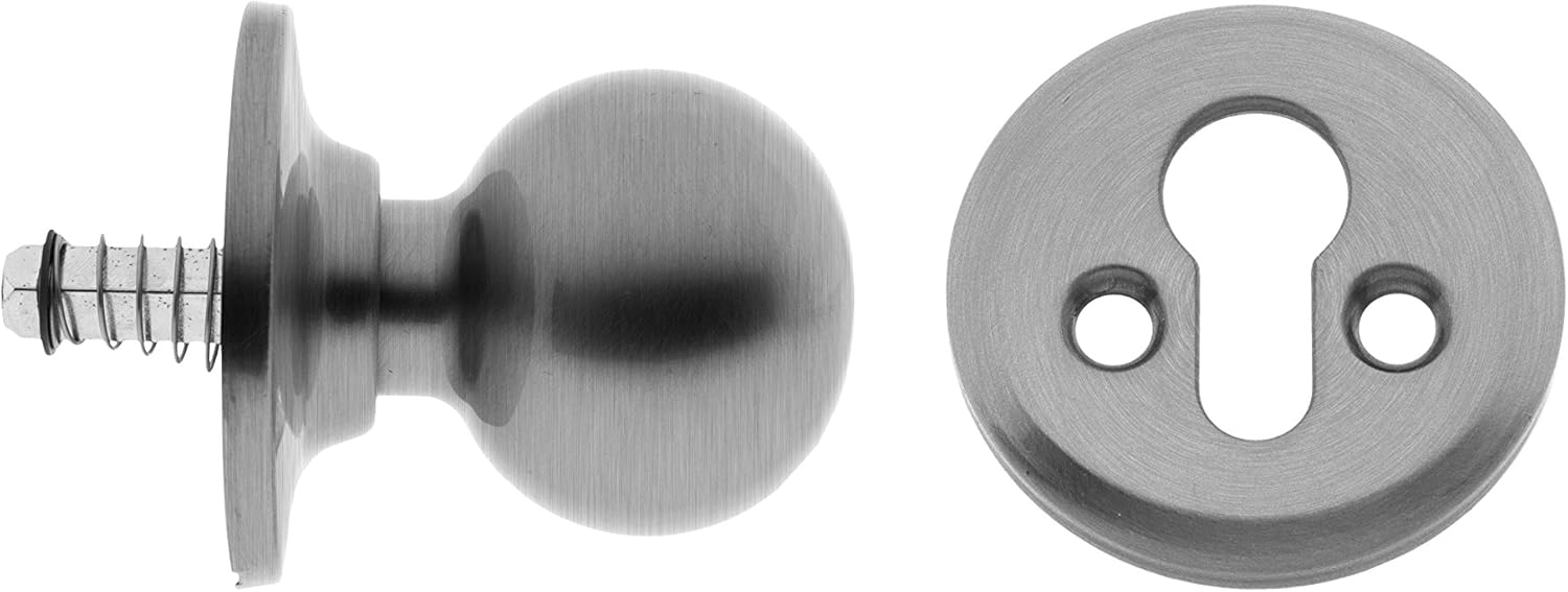 Tesa Assa Abloy 393400NS Ball Knob Set for Doors Satin Nickel Function 34