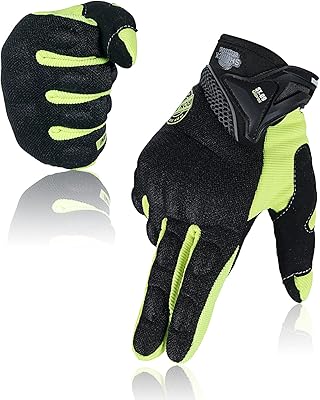[BORLENI] バイクグローブ 夏 メッシュ 通気性 プロテクター タッチパネル対応 オートバイグローブ レーシング オフロード 手袋 滑り止め 耐衝撃 男女兼用
