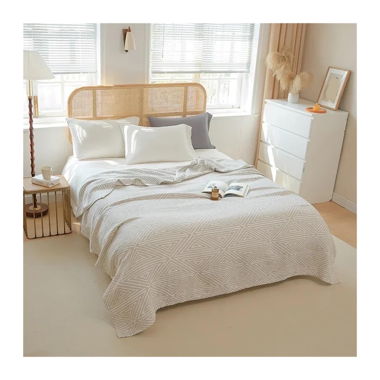 FIgpmwld 3-Layer Gauze Cotton Muslin Throw Blanket Multicolor Multiple Sizes(Color 3,150x200cm)