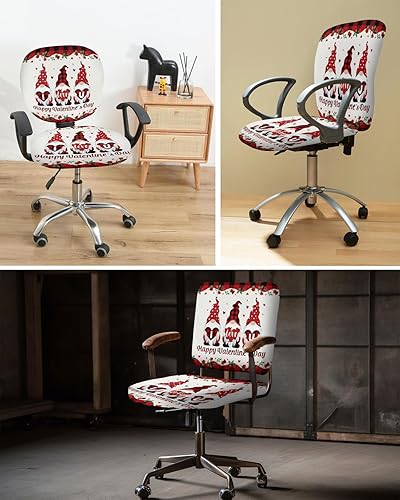 Miniatura 6 de TweetyBed Office Chair Cover I Love U Gnome Protective Stretchable Universal Computer Chair Covers Roses Red Black Buffalo Plaid Stretch Rotating