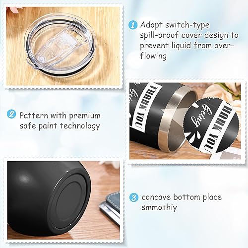 Vista 3 de Sieral Vaso de vino con texto en inglés "Thank You for Being Awesome Thank You for Being Awes", regalos de agradecimiento para empleados, mujeres