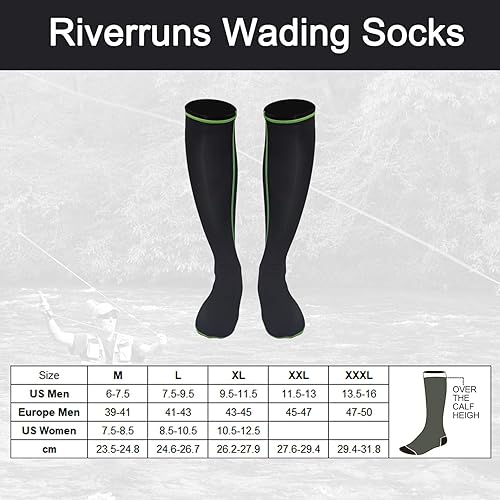 Miniatura 4 de Calcetines para vadear, calcetines de pesca de nailon para hombres y mujeres, pesca al aire libre, surf, wakeboard