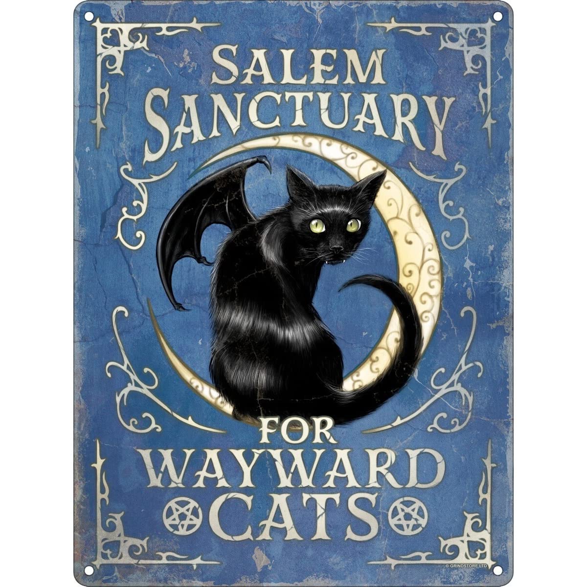 Grindstore Nc Salem Sanctuary For Wayward Cats Mini Tin Sign 15X20cm