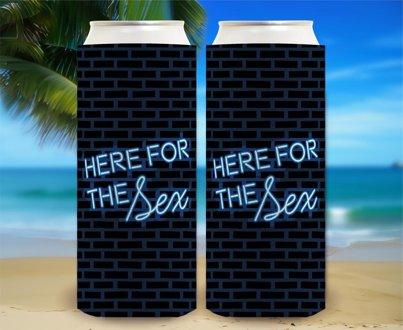 Boy Baby Shower Decorations Party Here For The Sex Blue 12-Pack Ultra Slim Can Thermocoolers