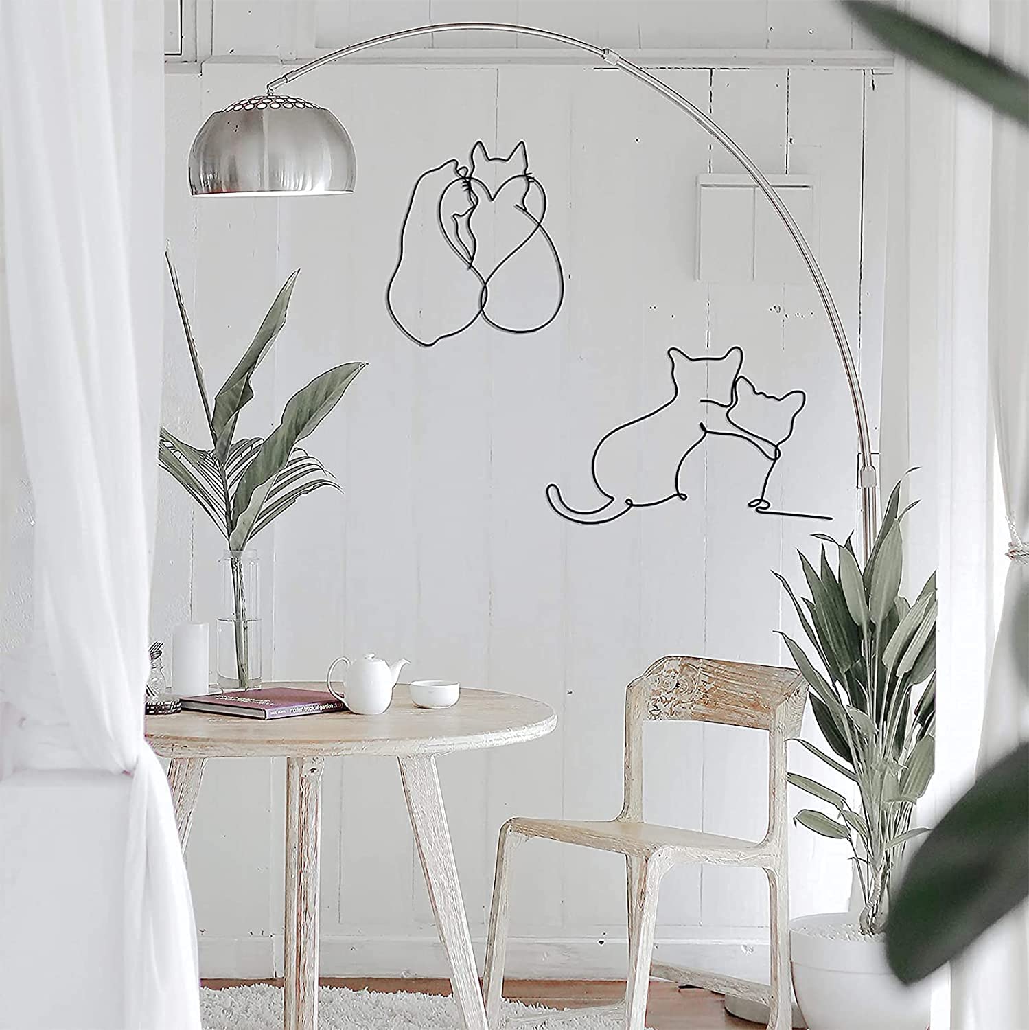 CREATCABIN Bijen metalen muurkunst decor zwarte honing muur opknoping ornament ijzeren draad muurkunst bloem sculptuur decoratie teken minimalistische wanddecoratie voor boerderij tuin slaapkamer