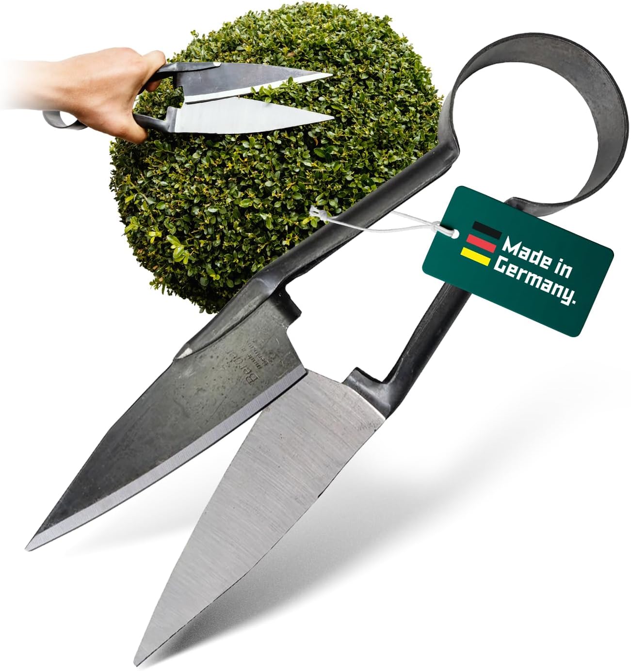 BERGER Sheep & Hedge Shears – 13" Forged Garden Shears with Self-Sharpening Straight Blades, Round Spring Design, 6.1" Cutting Length, Ambidextrous Use – 2712