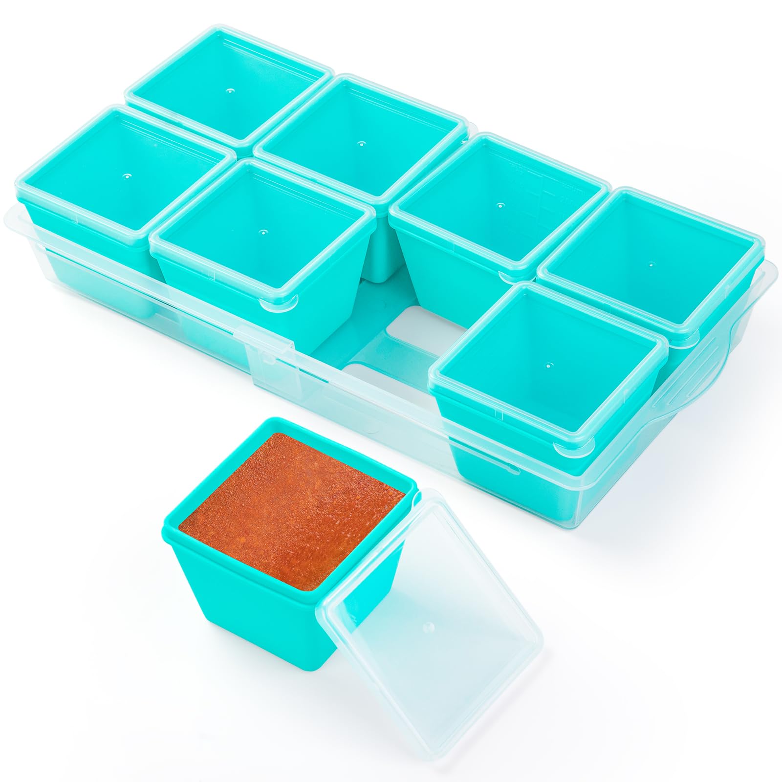 Gemice 8-Pack Silicone Soup Freezer Container Moulds with Lids and Base, Individual 1-Cup 250ml Portion Soup Cubes Freezer Tray for Food Storage Meal Prep Batch Cooking, Dishwasher Safe — image 1