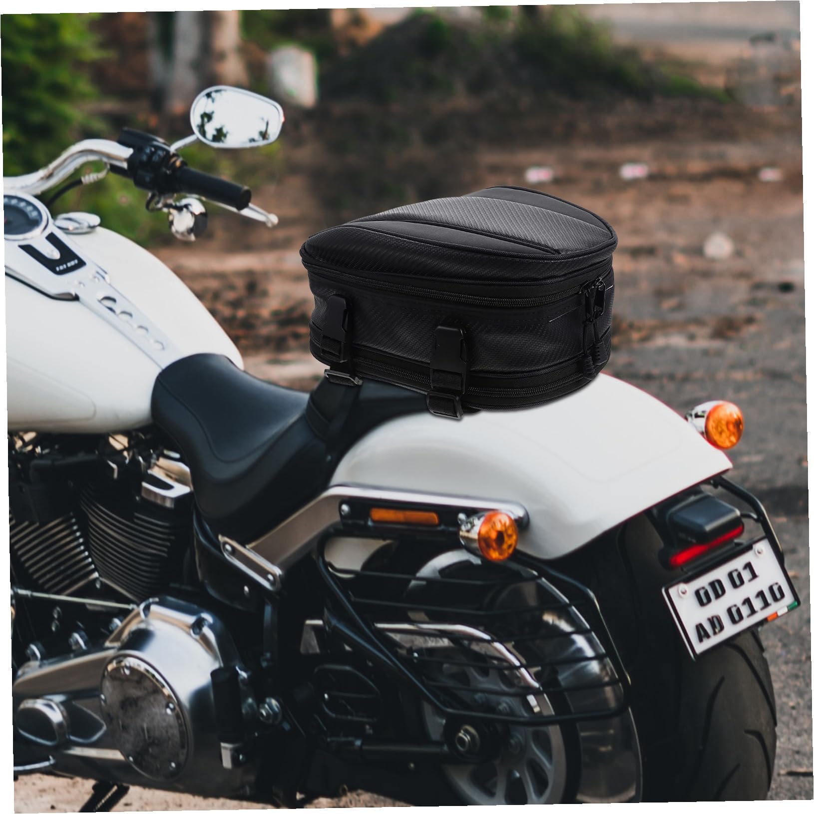MAGICLULU Motorradtasche aus Oxford Gewebe Motorrad Rücksitztasche mit Mehreren Fächern für Helm Handy und Kleidung