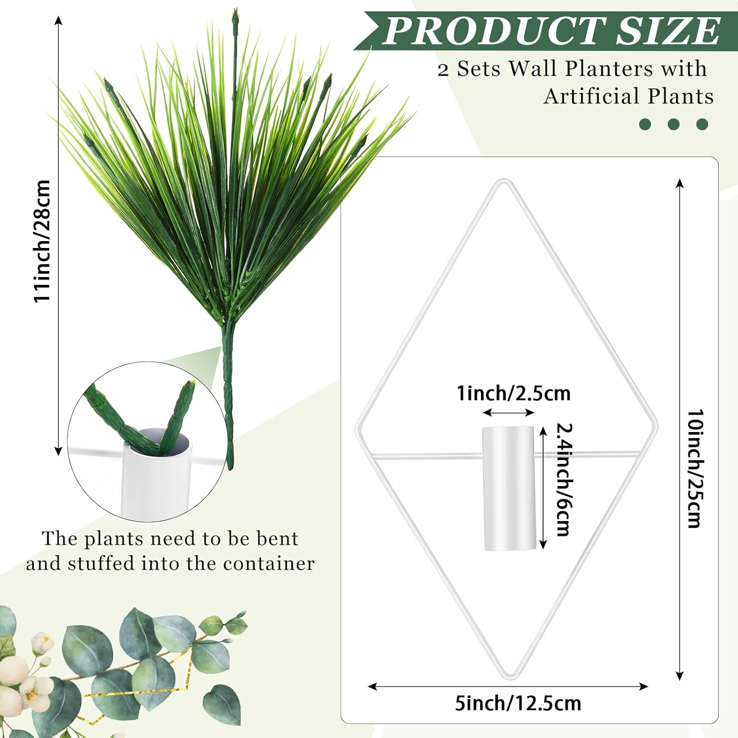 Wall Hanging Planters with Aquatic Plants White view 3