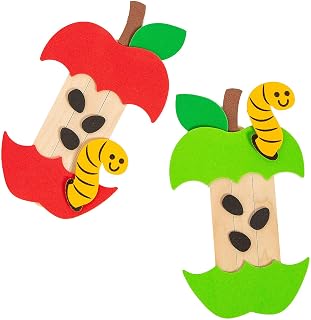 Fun Express Apple Core Craft Stick Magnet Craft Kit - Craft Kits - 12 Pieces