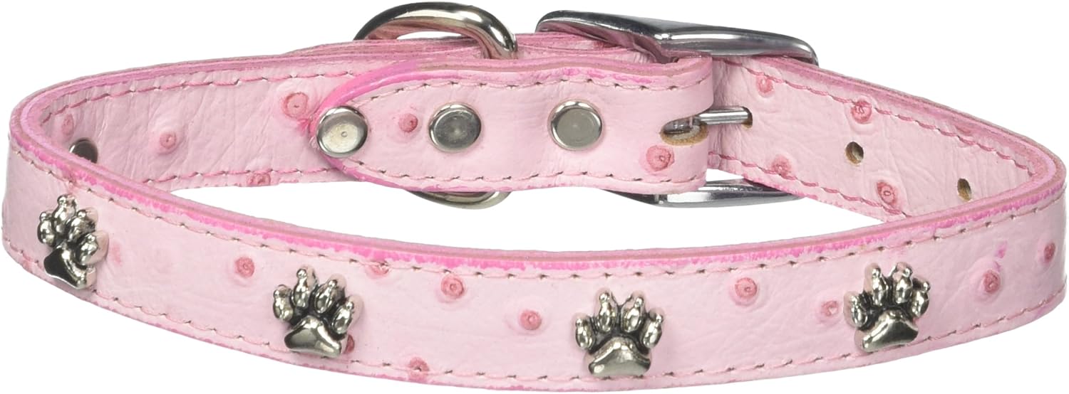 OmniPet Leather Brothers 18Inch Faux Ostrich Dog Collar