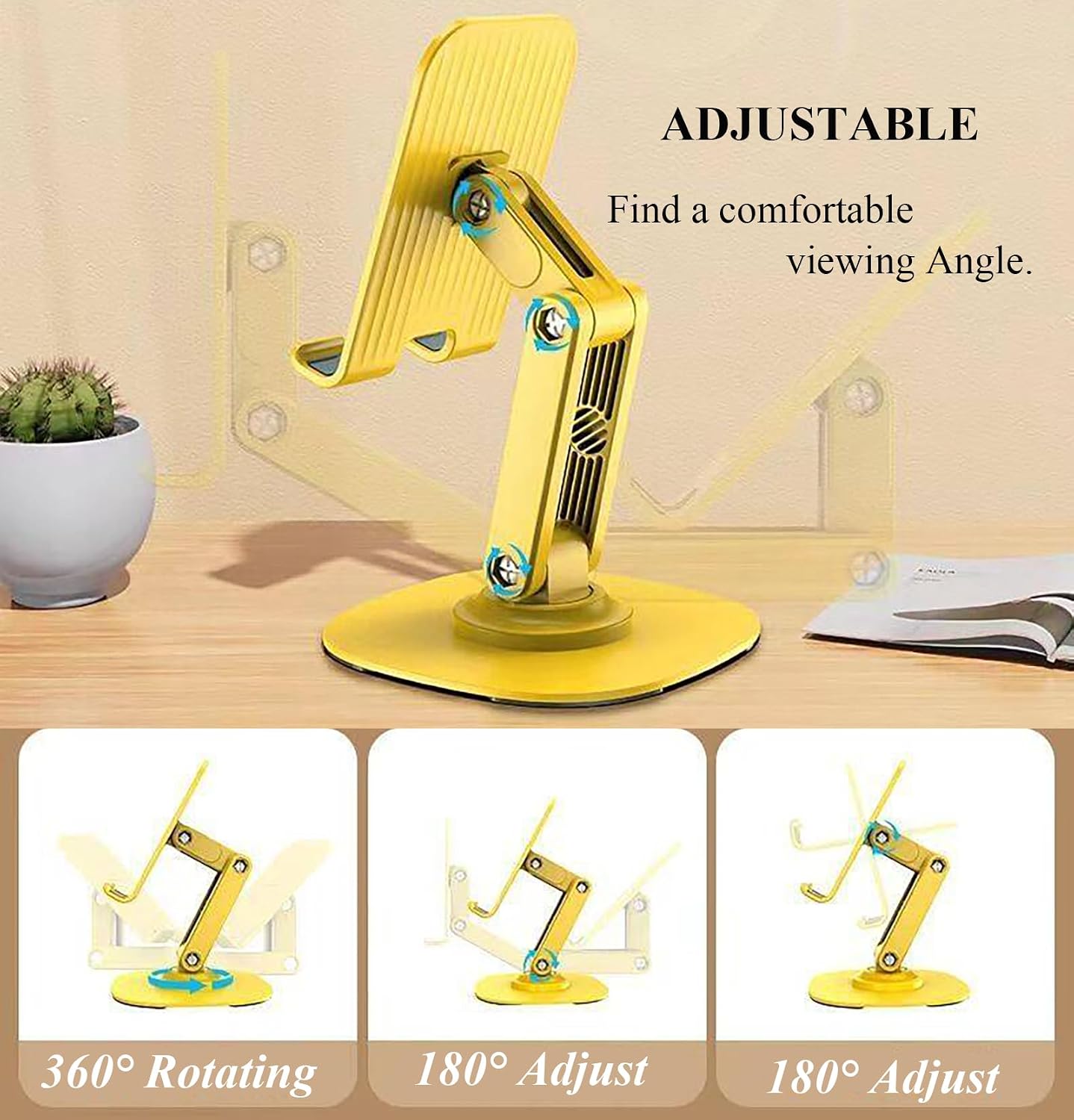 Multifunctional Desktop Metal Bracket (Yellow) image 3