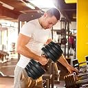 Bodyfit 20Kg Weight Plates Exercise Set, 5 ft Rod, 3 ft Curl Rod, 2x14''Dumble.Rods Home Gym Set,Dumbbell Set - Multicolour gallery image