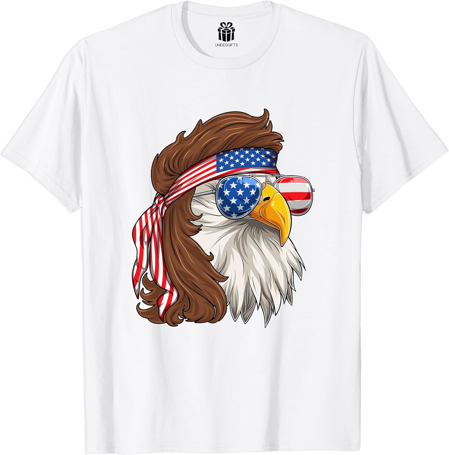 Eagle Face Patriotic 4th of July American Flag Shirt for Men Women Kids Boys Girls Funny Gift for Dad Grandpa