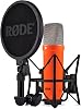 Micrófono de condensador de diafragma grande RØDE NT1 Signature Series con soporte antivibración, filtro pop y cable XLR para producción musical, grabación de voz, streaming y podcasting (Naranja) XLR 1