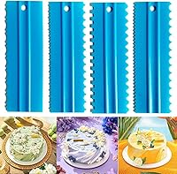 Vista 5 de Juego de raspadores para tartas, peine de decoración y glaseado más suave, raspador de dientes de sierra, pulidor de espátula de mantequilla, crema