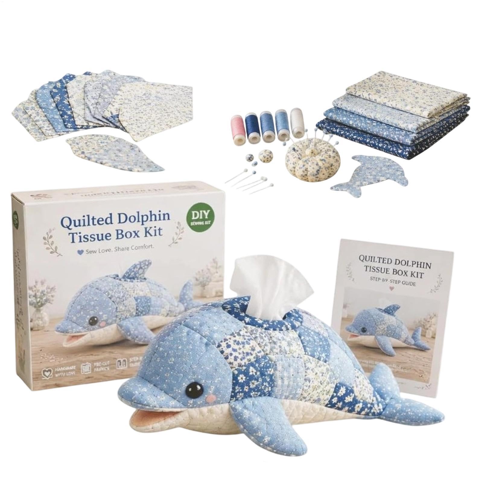 Kit DIY boîte à mouchoirs matelassée marins pour adulte