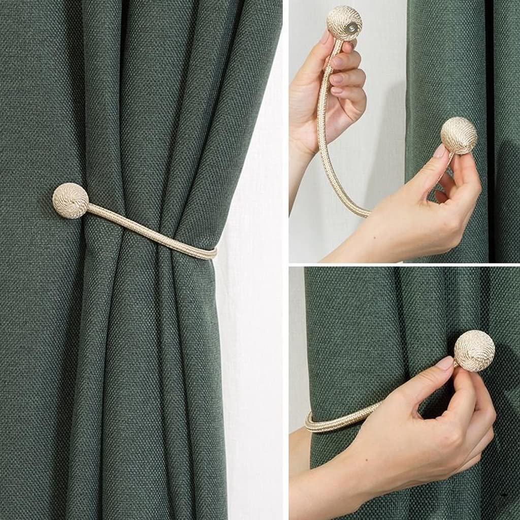 Lot de 2 embrasses de Rideaux magnétiques, Clips de Boucle de Rideau décoratifs pour draperie sans perçage, pour fenêtre d'hôtel de Bureau à Domicile