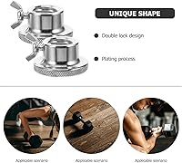 Vista 4 de VOSAREA 2 tuercas hexagonales de doble bloqueo para levantamiento de pesas, abrazaderas de tornillo de hierro antideslizantes para mancuernas