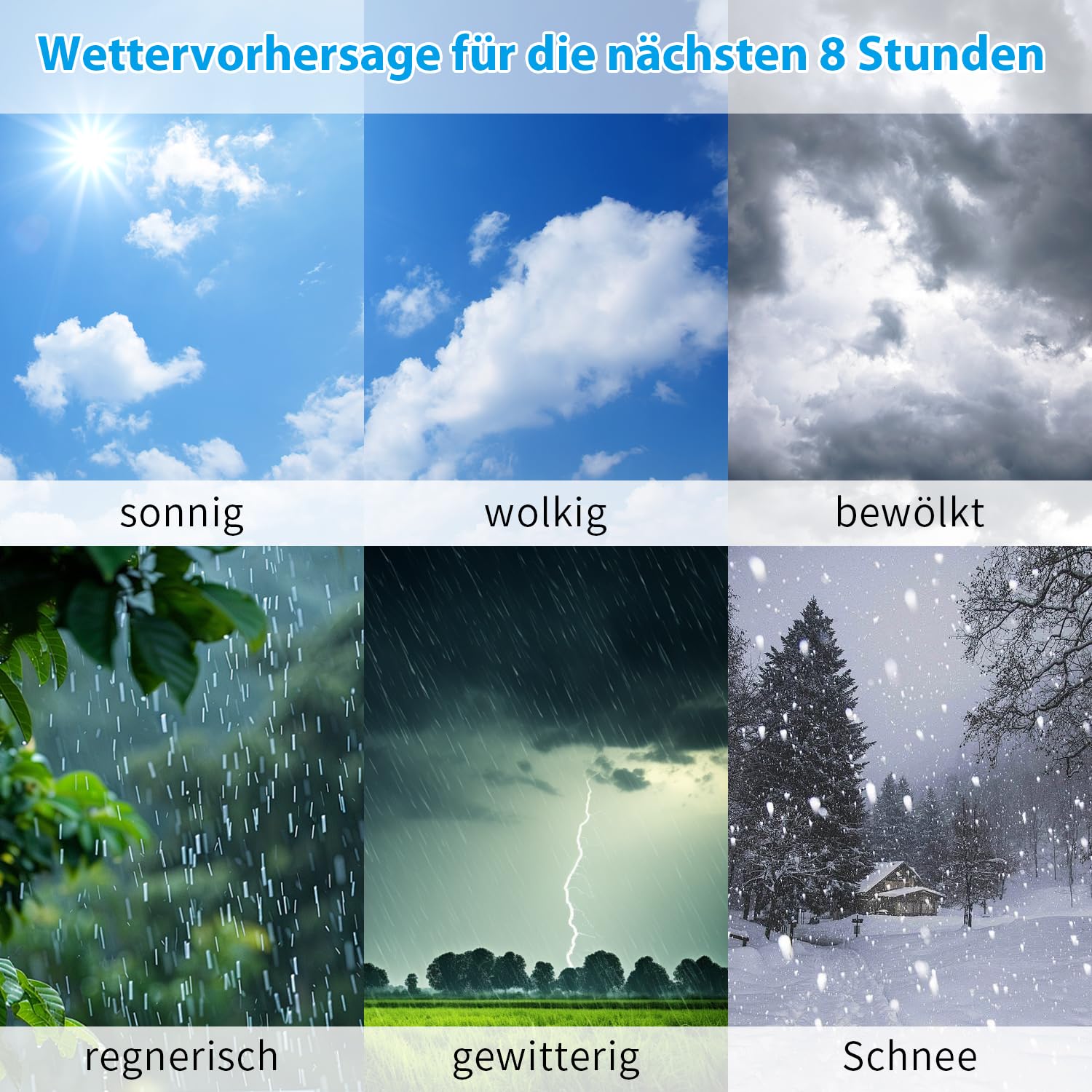 Uzoli EM3539E Projektionsuhr mit Wetterstation, DCF Funkuhr, 180° drehbare Projektion, Temperatur, Feuchtigkeit, Wettervorsage, 2 Wecker, Komfortstufen, Projektionswecker mit 1 drahtloser Außensensor
