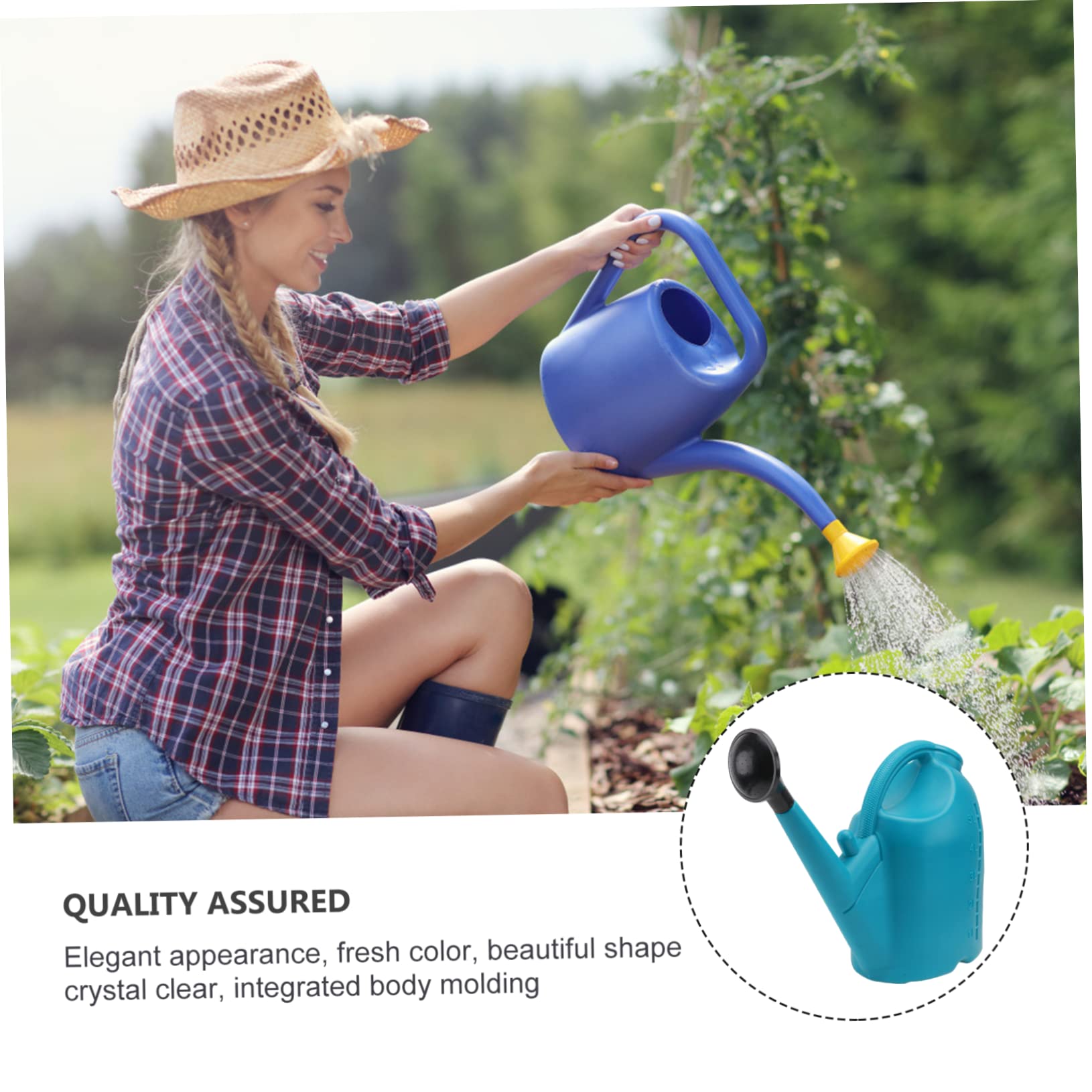 Toyvian Regadera de Plástico Azul para Plantas Capacidad de 5l, Diseño Ergonómico Fácil de Agarrar, Adecuado para Jardinería y Riego en Balcones