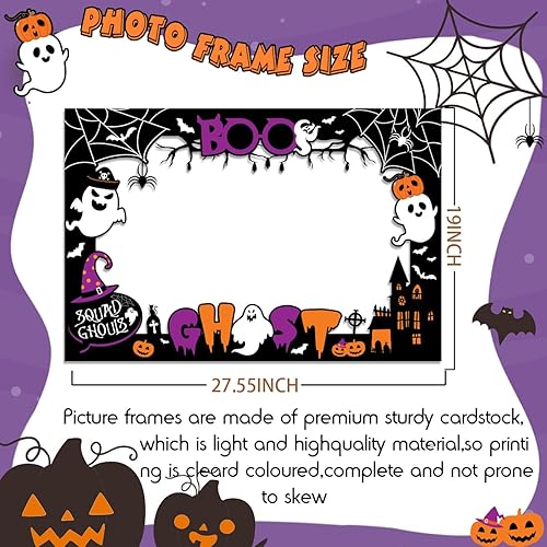 Miniatura 6 de Marco de accesorios para cabina de fotos de fiesta de Halloween, kit de decoración de fotografía de Halloween, incluye marco de fotos de fantasma de