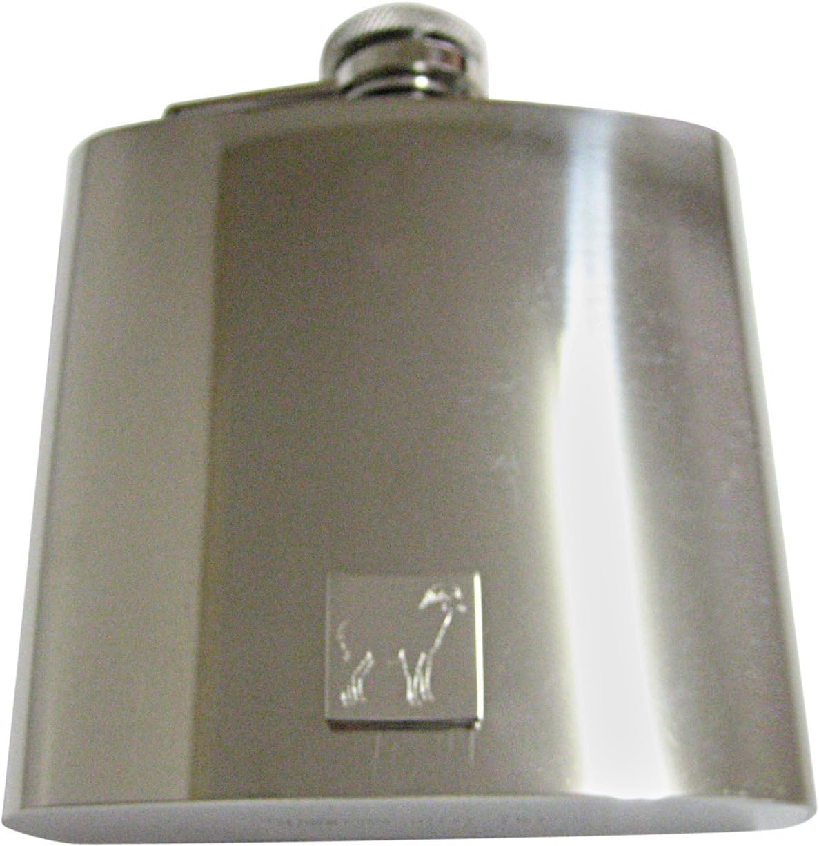 Kiola Designs Silver Toned Etched Sheep 6 Oz. Stainless Steel Flask