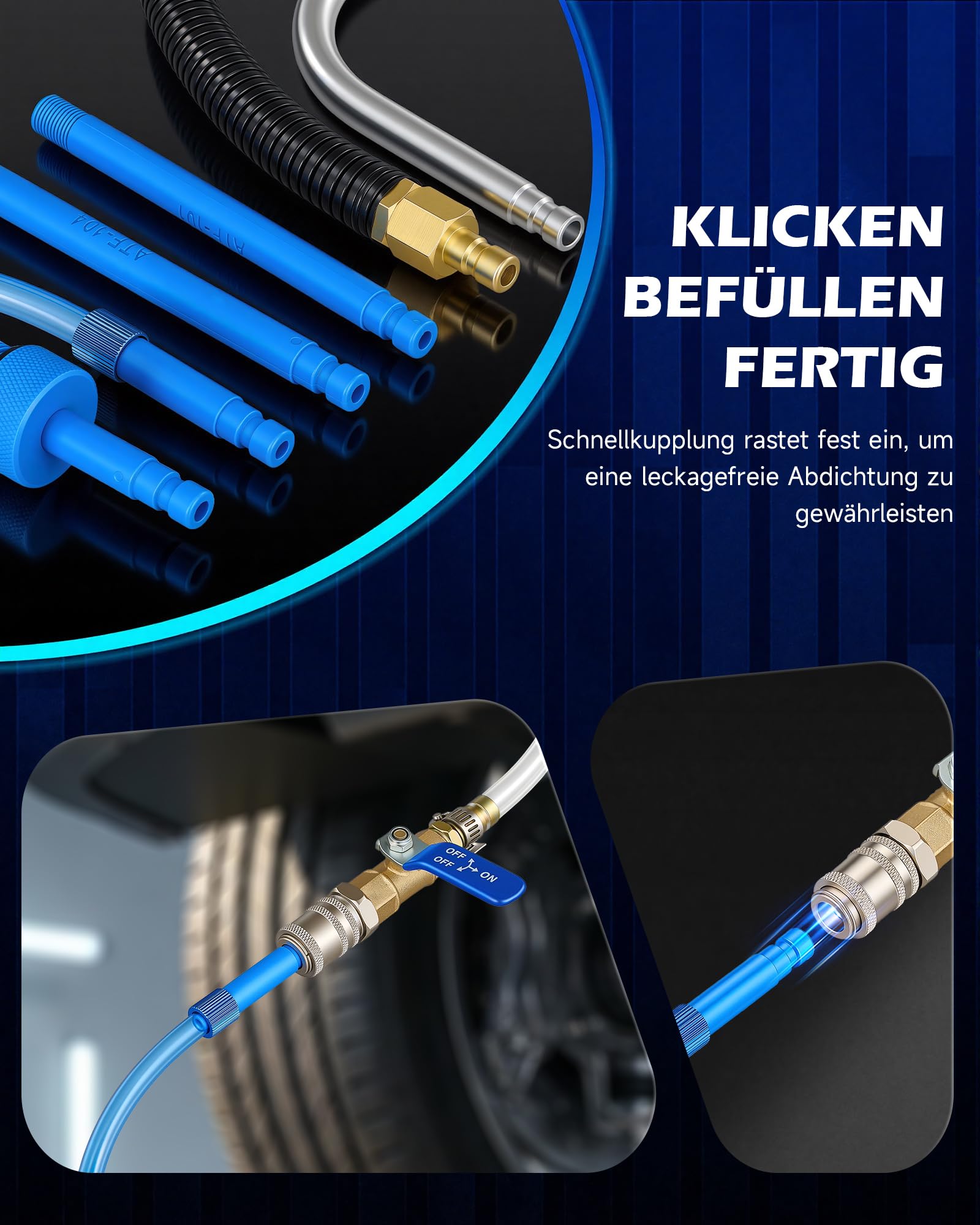 Orion Motor Tech Getriebeölpumpe 3L, Manuelle Transferpumpe mit 12 ATF-Adaptern, Getriebeöl-Einfüllgerät für PKW LKW und SUV