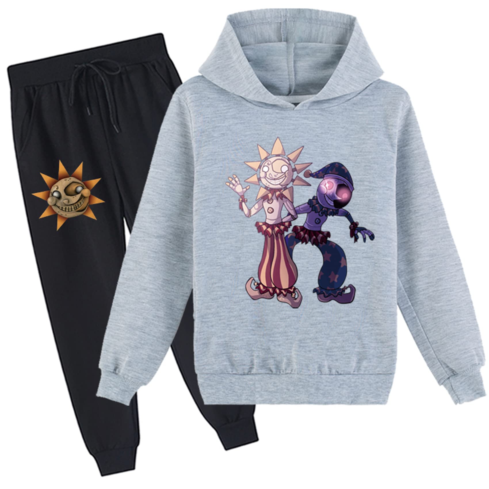 CIZun Sundrop and Moondrop Hoodie and Sweatpants Set-Hooded Sweatshirt 2 Pcs Casual Tracksuit Clothes Set for Kid