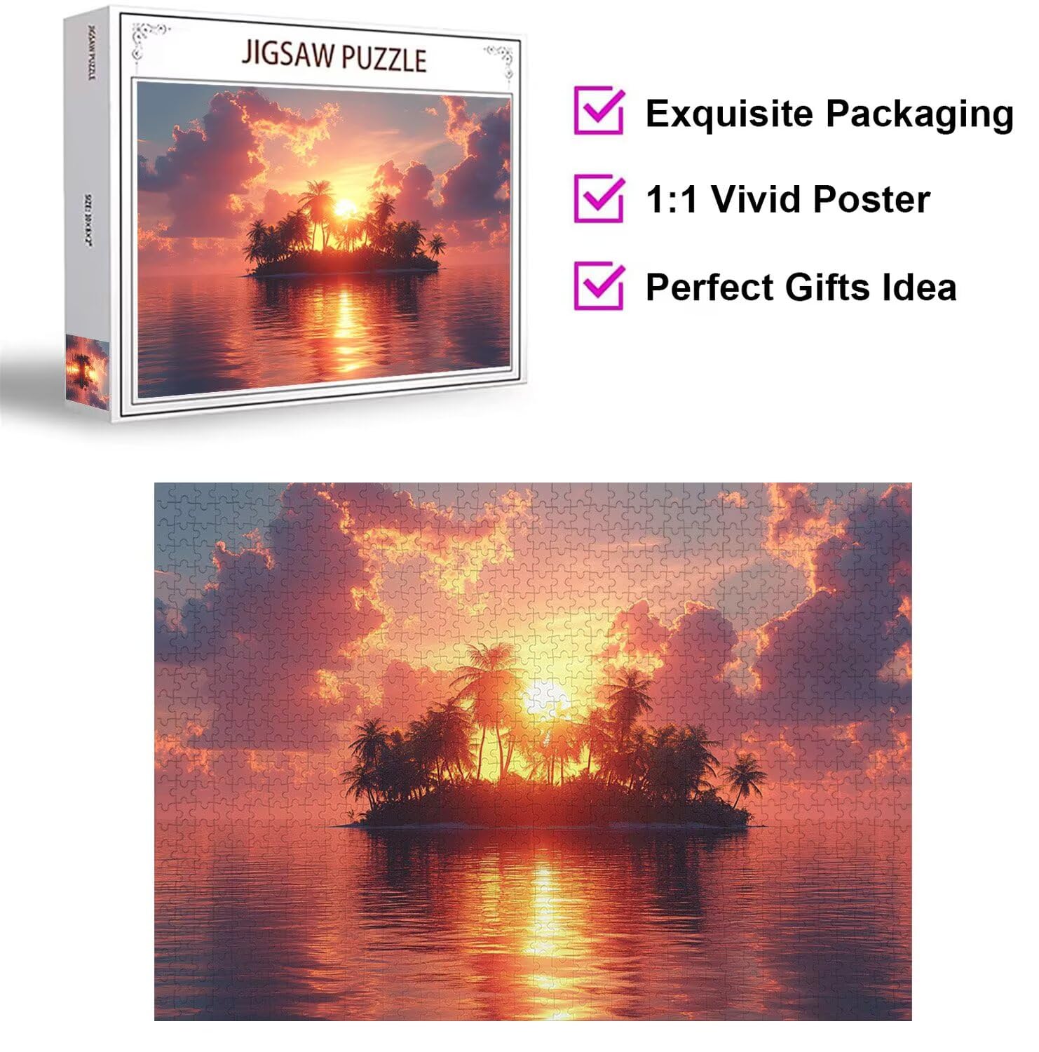 Puzzle dla dorosłych 2000, Island Sunset, 99x70cm, n-780