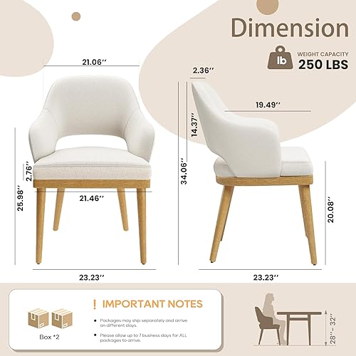 Miniatura 2 de Juego de 4 sillas de comedor de madera, silla de comedor tapizada de tela moderna, sillas auxiliares de cocina, silla de cena de granja con respaldo