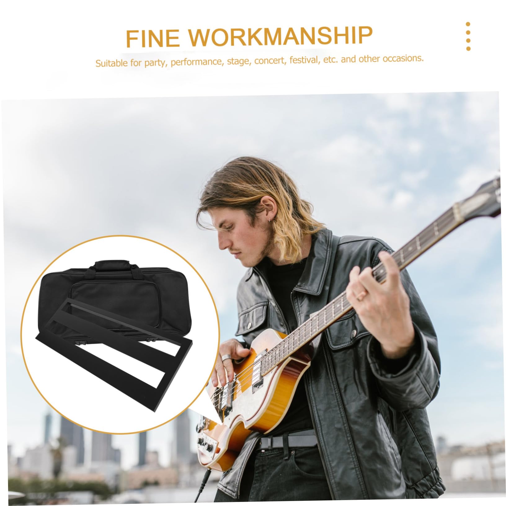 Aluminiumlegierung Gitarren Effektboard Tragbar Langlebig mit Tasche Effector Halterung Stabiles Pedalboard Kompatibel für Gitarre Musiker Zubehör