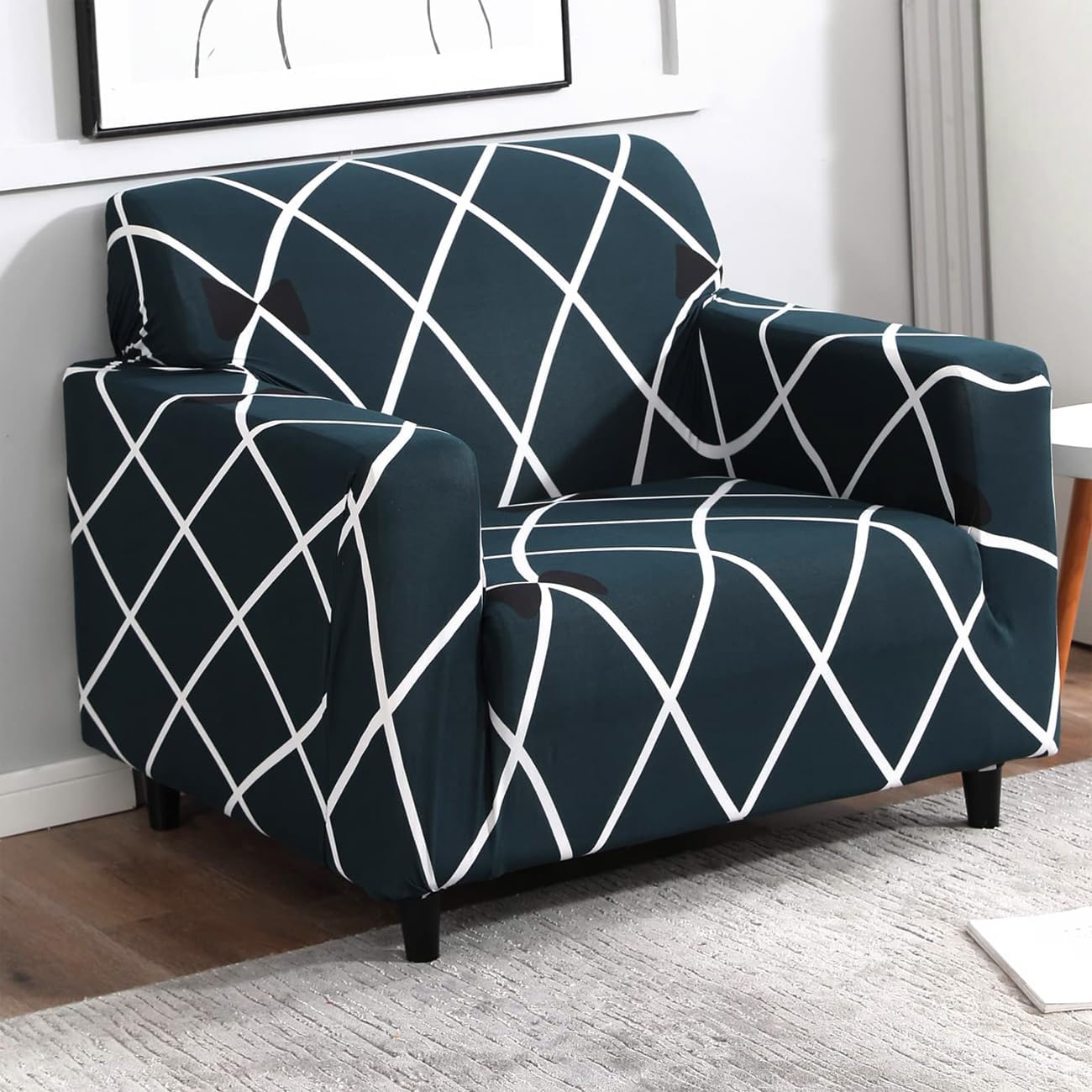 B BESTILO Universal Sofa Cover Big Elasticity Cover for Couch Flexible Stretch Sofa Cover | 220 GSM (Blue Diamond, 1 Seater) (B0D1R8NKPT) Amazon Price History, Amazon Price Tracker