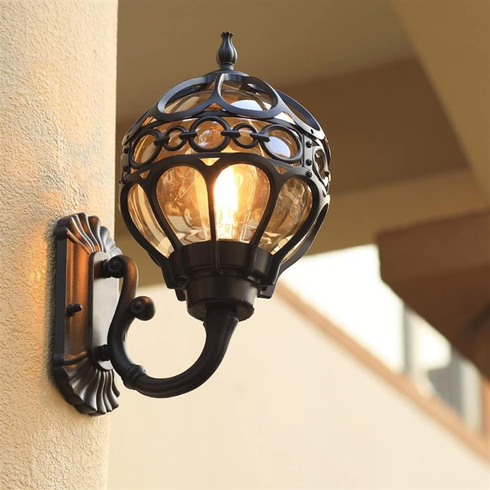 Applique Murale d'extérieur Vintage, Lanterne de Jardin, Applique Murale extérieure, Lampes murales étanches, Appliques murales rustiques, luminaire E27, Lampes de Porche pour Garage, terrasse, b