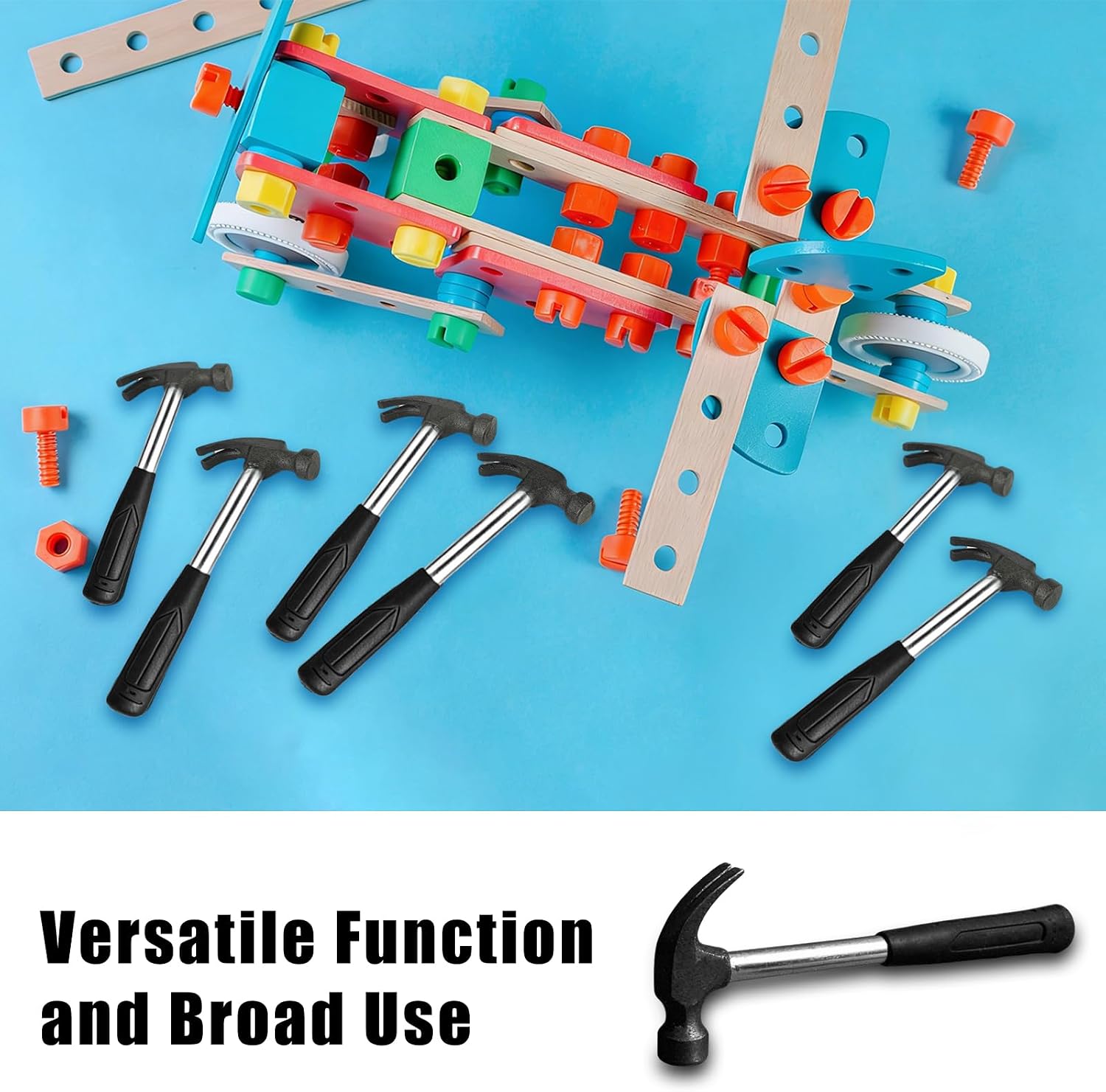 44 Pcs Claw Hammer Bulk with Soft Rubber Handle Multifunction Mini Sledge Lightweight Camping Tools Small Stubby Hammers for Kids Home Jewelry Making Woodworking Craft DIY