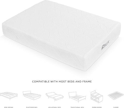 Miniatura 8 de SWISSLUX iCOOL - Colchón tamaño Queen de 12 pulgadas, colchón de espuma viscoelástica de felpa mediana con infusión de gel refrigerante, certificado