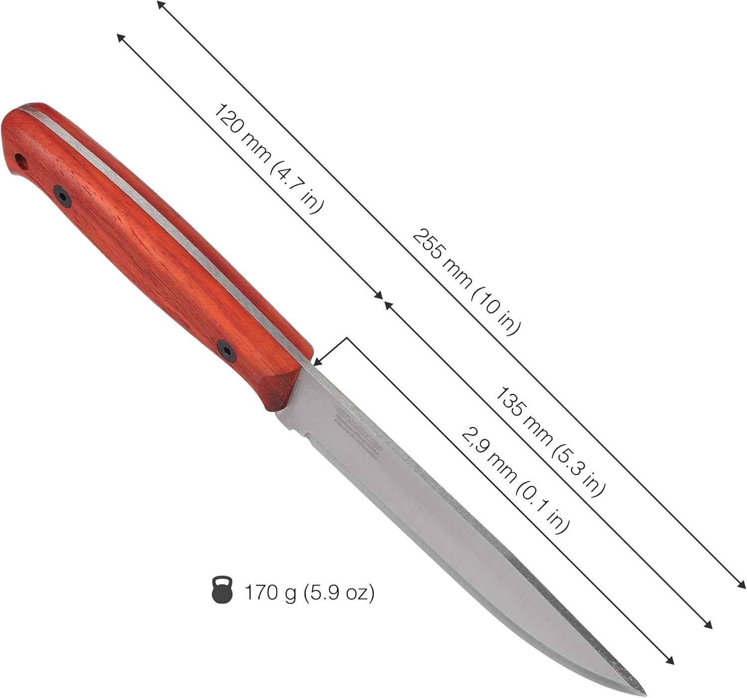BPSKNIVES Flamebird Adventurer - Fixed-Blade Carbon Steel Bushcraft Knife with Leather Sheath - Outdoor Full Tang Utility Knives - Camping Knives - Survival Tactical Camp Knife