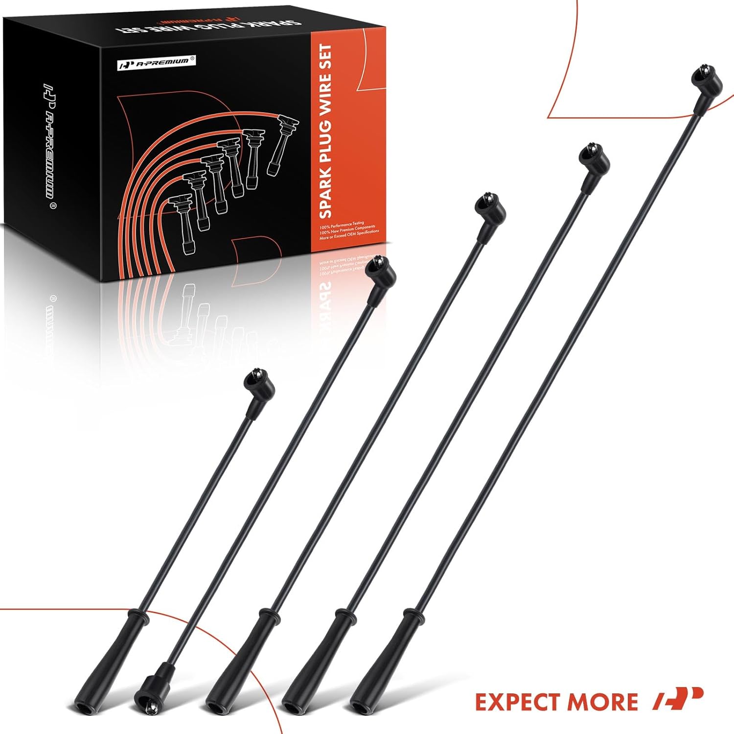 A-Premium Ignition Spark Plug Wires Set of 5 Compatible with Toyota 4Runner 1984-1988, Celica 1979-1985, Corona 1975-1982, Pickup & Saab 95 96 99 Monte Carlo Sonett