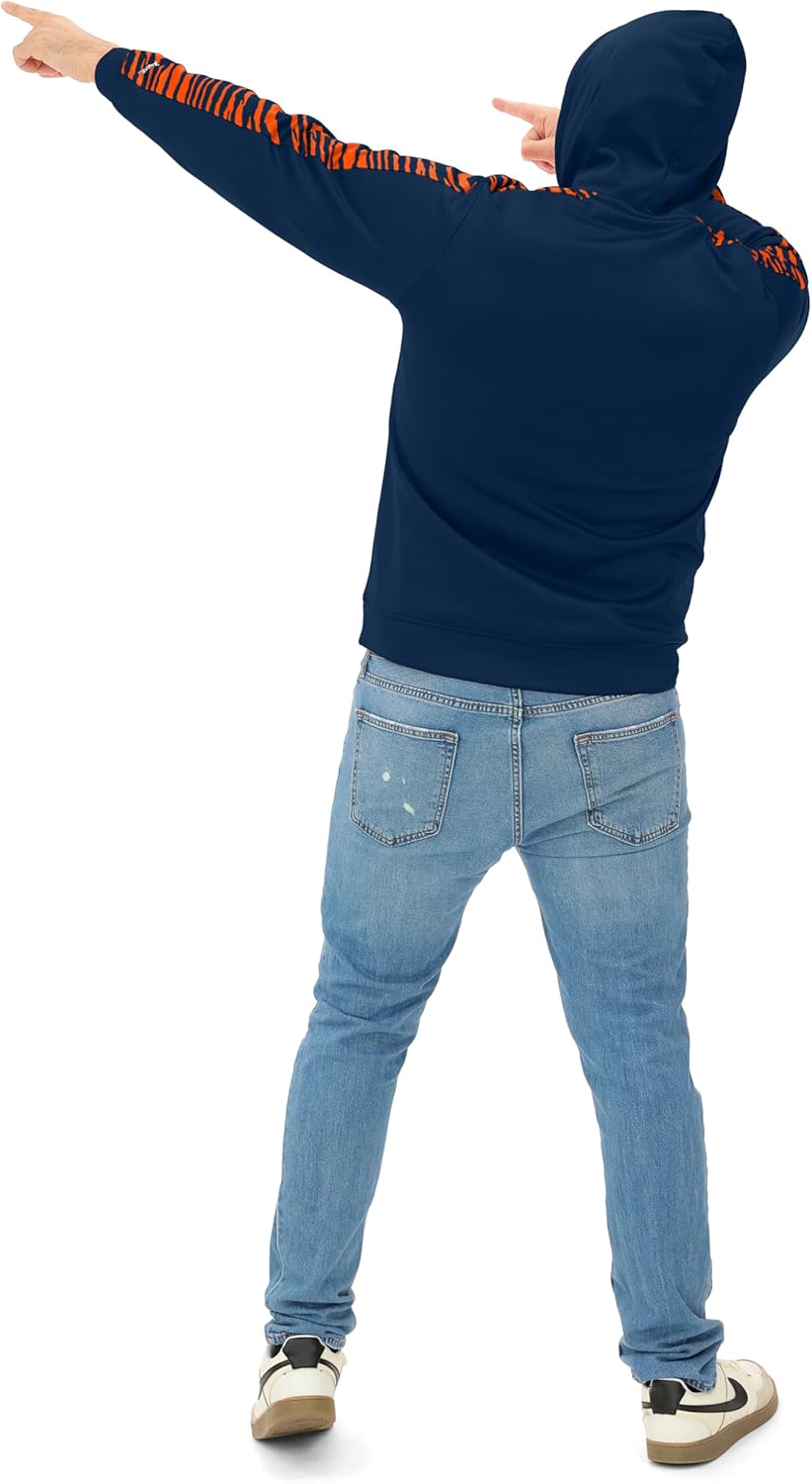 Zubaz NFL Men's Fleece Hoodie with Zebra Tonal Sleeve Panel (Small - 5X-Large)