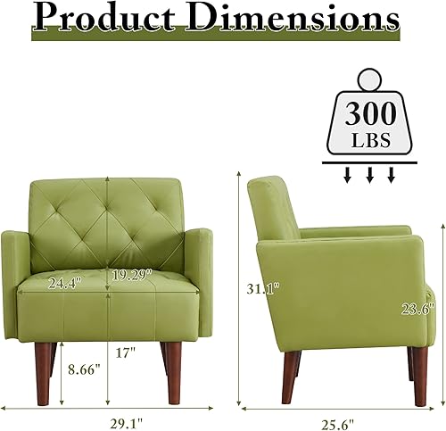 Miniatura 2 de Silla decorativa de piel sintética, moderna silla de poliuretano tapizada, silla con brazo tapizada retro, cómoda silla de cuero para sala de estar,