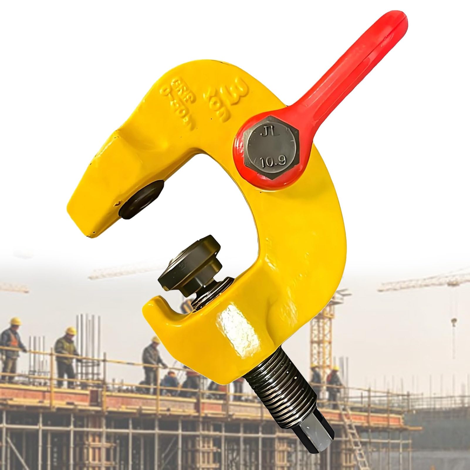 Pvxa Multicolor 1.5T 3T Screw Lifting Clamp, Vertical Plate Clamp With Ring, Integrated Forging Process, 4400/6600 Lbs, No Deformation Under Heavy Load, For Steel Lifting 3T