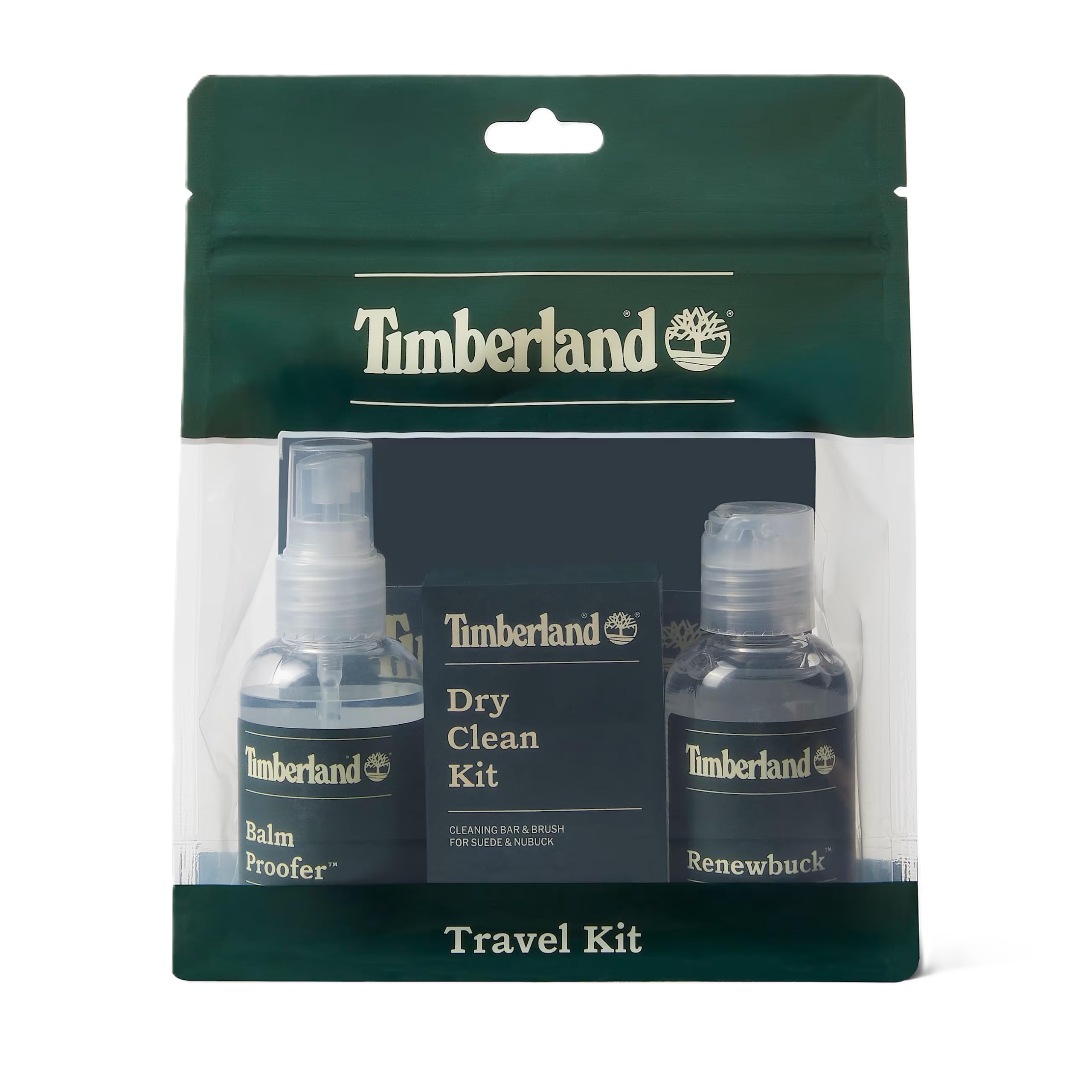 Timberland Travel Kit - Kit d'entretien des chaussures avec spray imperméabilisant, nettoyant mousse et kit de nettoyage