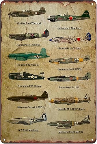 Póster vintage de aviación de aviación Ww2, arte de pared de avión, decoración militar, letreros de metal, carteles vintage de aviones Ww2, póster