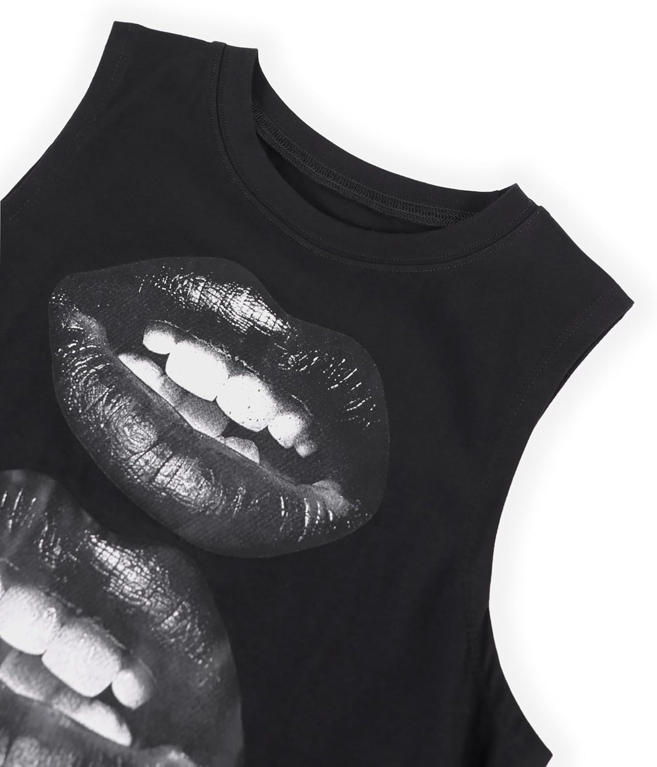 LovelyWholesale Women Graphic Crop Top Summer Loose Sleeveless Workout Tank Tops - Image 5