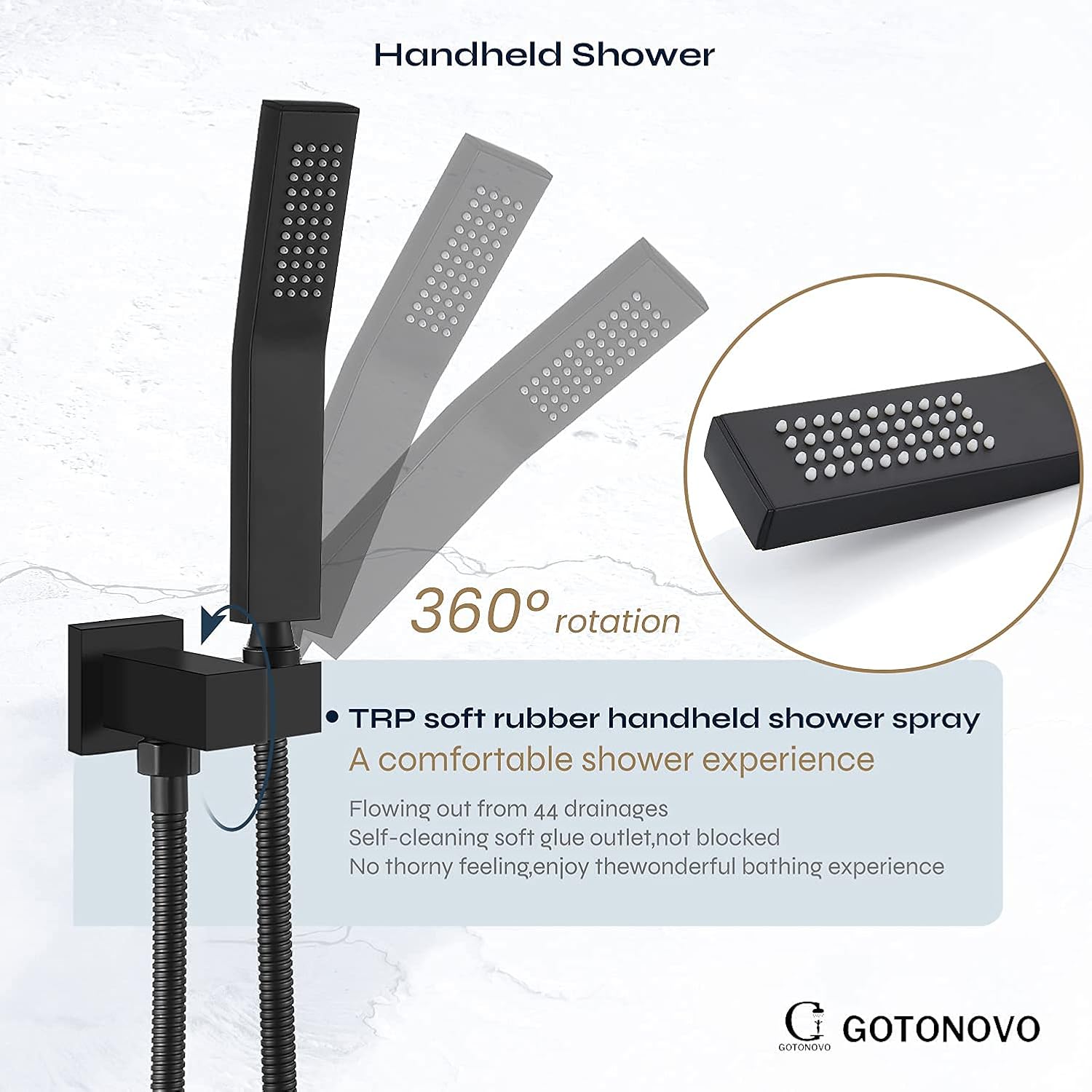 Flash Deals - 80% OFF gotonovo Rain Shower System Matte Black Ceiling Mount 12 Inch Shower Head with Handheld Spray Luxury High Pressure Shower Combo Set Rough-in Valve and Shower Trim Included Dual Function Limited Stock gotonovo Rain Shower System Matte Black Ceiling Mount 12 Inch Shower Head with Handheld Spray Luxury High Pressure Shower Combo Set Rough-in Valve and Shower Trim Included Dual Function