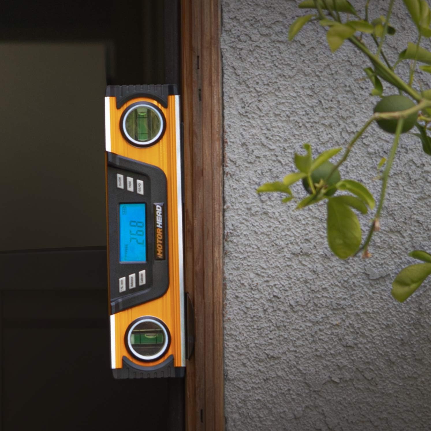 MOTORHEAD 10-Inch 0° - 180° SMART DIGITAL Level, LCD Screen, Audible Alerts, Water, Dust & Shock Resistant, Magnetic Bottom, Includes Bag, High-Visibility, Solid-Milled Aluminum, USA-Based Support