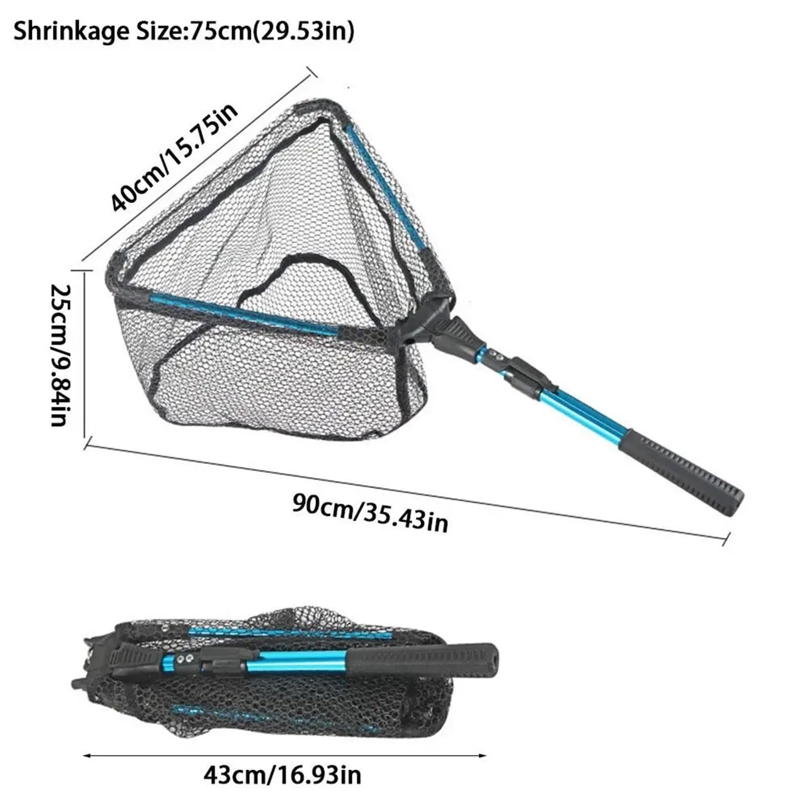 Pieghevole Rete Da Pesca Anti-Hanging Triangolo Mano Copia Net Retrattile Accessori Da Pesca Borsa In Silicone