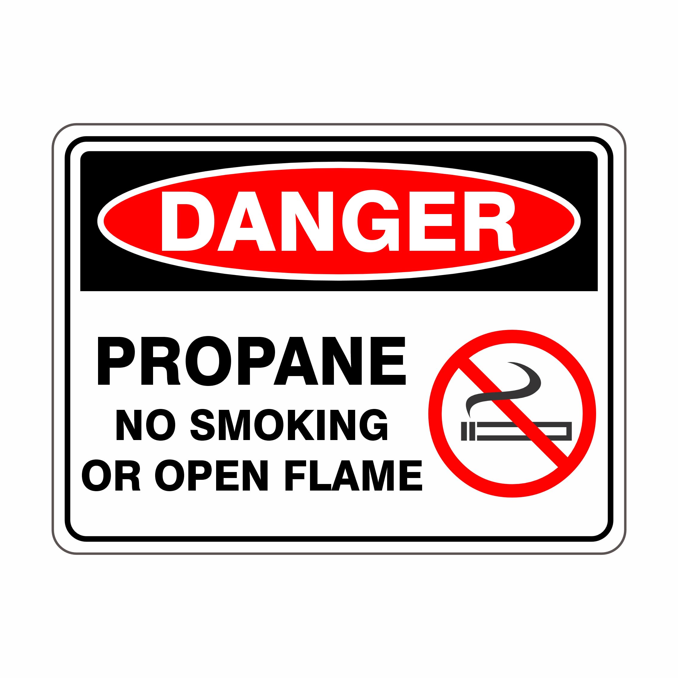 Propane No Smoking Or Open Flame Symbol Danger Signs Metal Tin Sign 8 x 12 inch for Industrial & Commercial